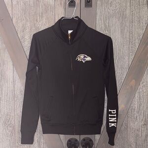 PINK Victoria's Secret Black Full-Zip Baltimore Ravens Jacket